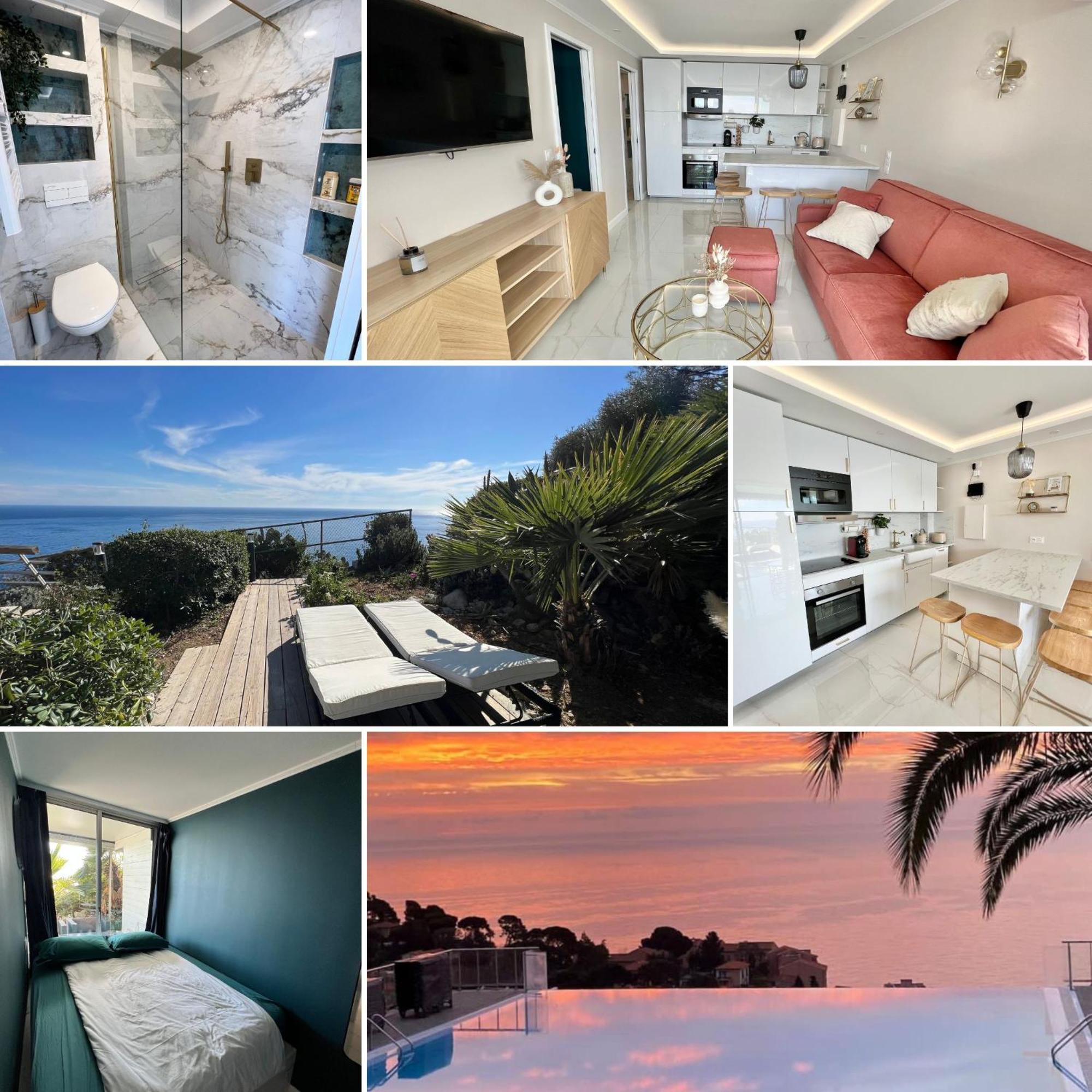 Luxueux Appartement - Vue Mer - Piscine - Free Parking - Monaco Cap-d'Ail Luaran gambar