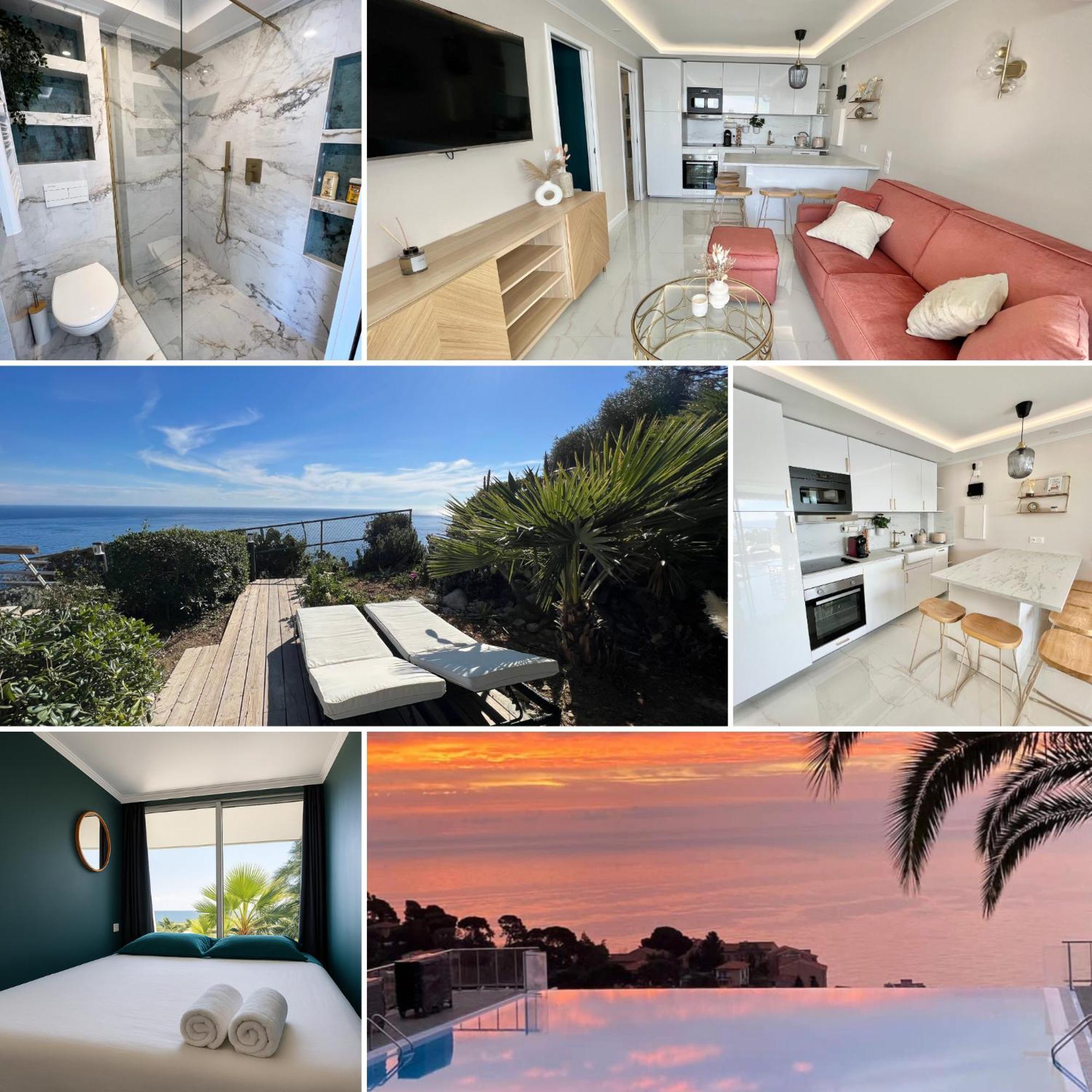 Luxueux Appartement - Vue Mer - Piscine - Free Parking - Monaco Cap-d'Ail Luaran gambar